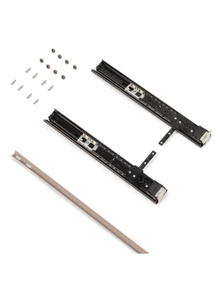 Emuca Specchio estraibile per interno dell'armadio, Acciaio e Tecnoplastica e Vetro, Verniciato grigio pietra