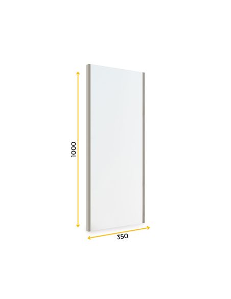 Emuca Specchio estraibile per interno dell'armadio, Acciaio e Tecnoplastica e Vetro, Verniciato grigio pietra