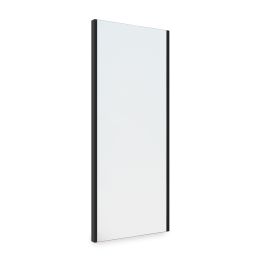 Emuca Specchio estraibile per interno dell'armadio, Acciaio e Tecnoplastica e Vetro, Nero Verniciato nero testurizzato