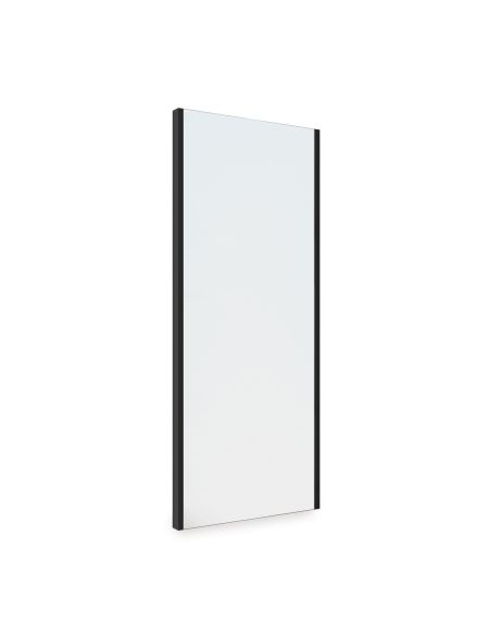 Emuca Specchio estraibile per interno dell'armadio, Acciaio e Tecnoplastica e Vetro, Nero Verniciato nero testurizzato
