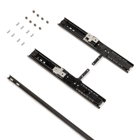 Emuca Specchio estraibile per interno dell'armadio, Acciaio e Tecnoplastica e Vetro, Nero Verniciato nero testurizzato