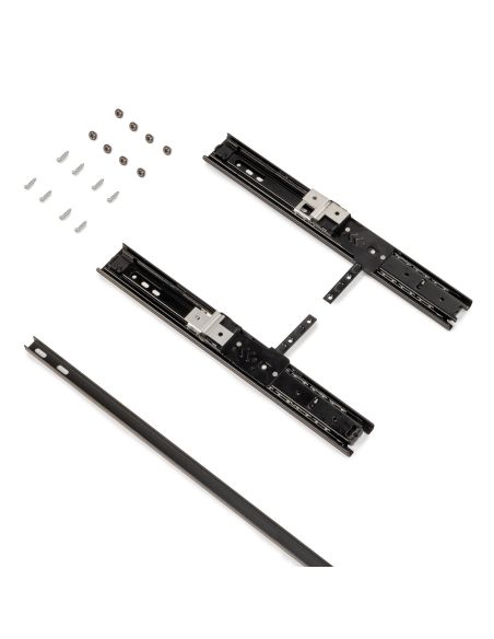 Emuca Specchio estraibile per interno dell'armadio, Acciaio e Tecnoplastica e Vetro, Nero Verniciato nero testurizzato