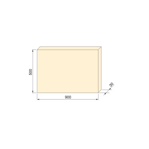 Emuca Piano da tavolo, 900x500 mm, spessore 30 mm, Legno, Finitura rovere