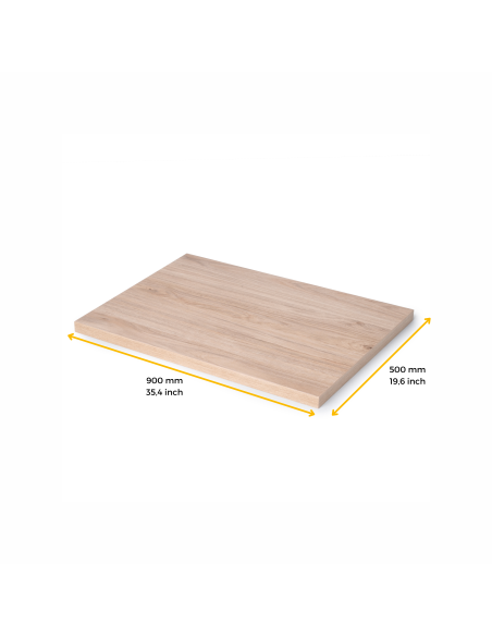 Emuca Piano da tavolo, 900x500 mm, spessore 30 mm, Legno, Finitura rovere