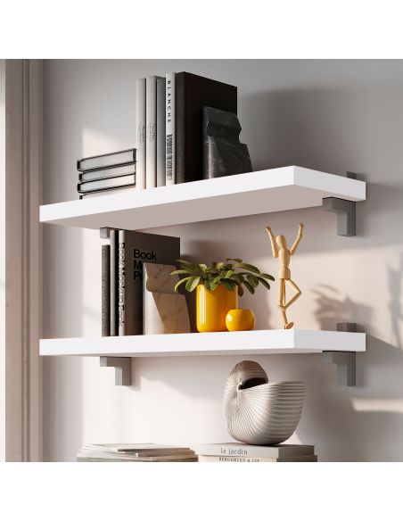 Emuca Ripiano per scaffali, 600x200mm, spessore 30mm, Legno, Verniciato bianco