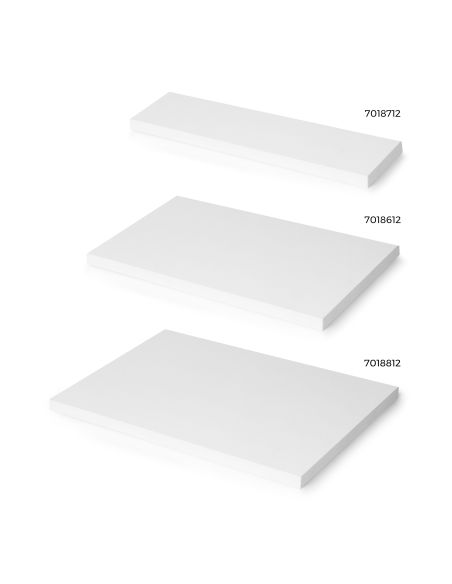 Emuca Ripiano per scaffali, 600x200mm, spessore 30mm, Legno, Verniciato bianco