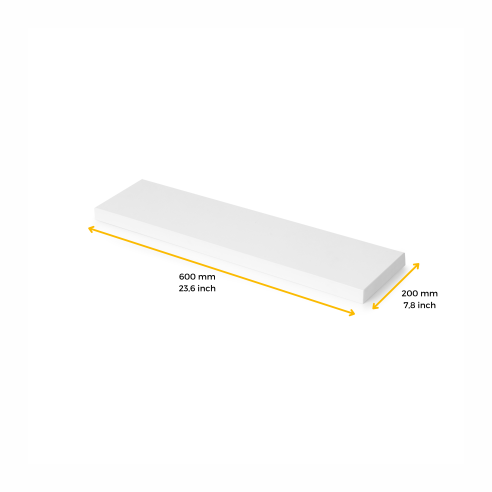 Emuca Ripiano per scaffali, 600x200mm, spessore 30mm, Legno, Verniciato bianco