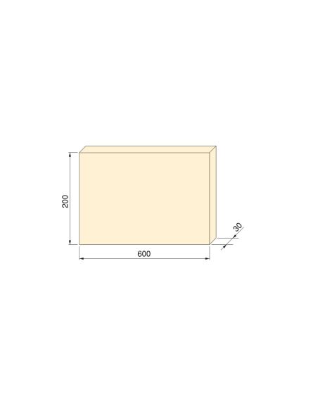 Emuca Ripiano per scaffali, 600x200 mm, spessore 30 mm, Legno, Finitura rovere