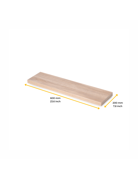 Emuca Ripiano per scaffali, 600x200 mm, spessore 30 mm, Legno, Finitura rovere