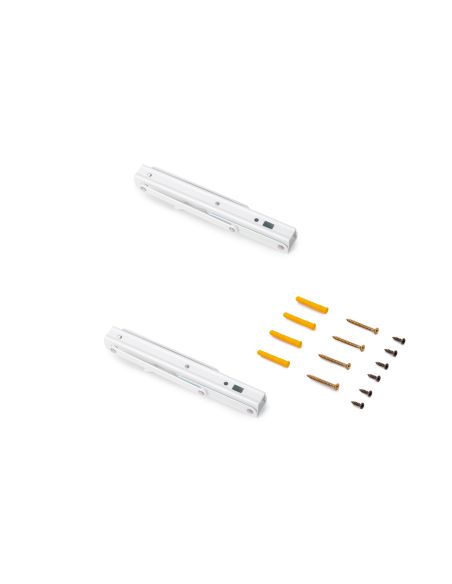 Emuca Set di supporti pieghevoli, lunghezza 203 mm, Acciaio, Verniciato bianco