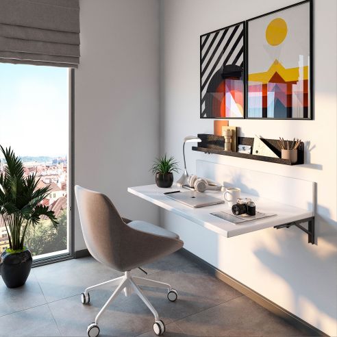 Emuca Set di supporti pieghevoli, lunghezza 203 mm, Acciaio, Verniciato nero