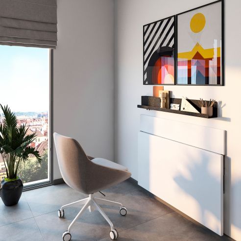 Emuca Set di supporti pieghevoli, lunghezza 203 mm, Acciaio, Verniciato nero