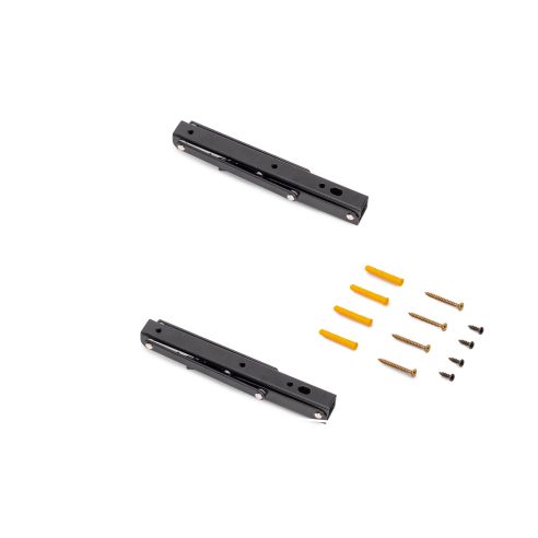 Emuca Set di supporti pieghevoli, lunghezza 203 mm, Acciaio, Verniciato nero