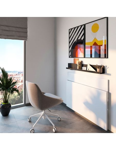 Emuca Set di supporti pieghevoli, lunghezza 303 mm, Acciaio, Verniciato bianco