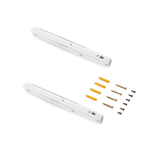 Emuca Set di supporti pieghevoli, lunghezza 303 mm, Acciaio, Verniciato bianco