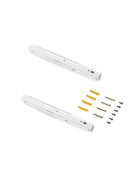 Emuca Set di supporti pieghevoli, lunghezza 303 mm, Acciaio, Verniciato bianco