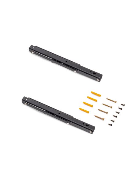 Emuca Set di supporti pieghevoli, lunghezza 303 mm, Acciaio, Verniciato nero