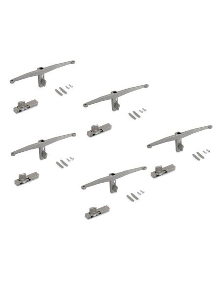 Emuca Lotto di Reggimensole per 5 ripiani in Legno per la struttura Zero, ripiani non inclusi, Zama, Verniciato grigio pietra