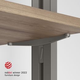 Emuca Lotto di Reggimensole per 5 ripiani in Legno per la struttura Zero, ripiani non inclusi, Zama, Verniciato grigio pietra 2