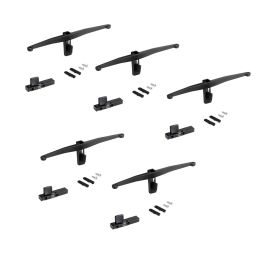 Emuca Lotto di Reggimensole per 5 ripiani in Legno per la struttura Zero, ripiani non inclusi, Zama, Verniciato nero