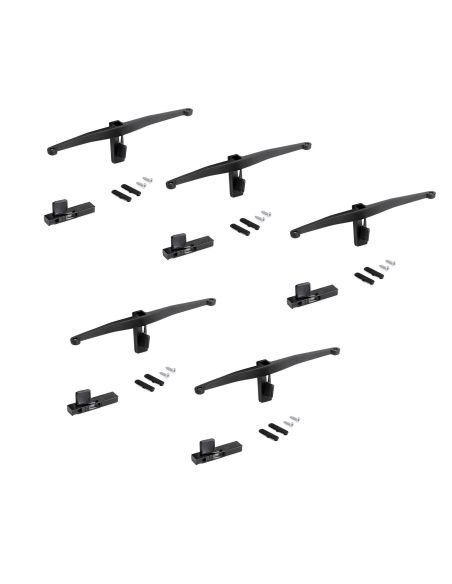 Emuca Lotto di Reggimensole per 5 ripiani in Legno per la struttura Zero, ripiani non inclusi, Zama, Verniciato nero