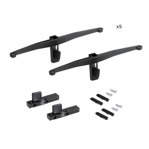 Emuca Lotto di Reggimensole per 5 ripiani in Legno per la struttura Zero, ripiani non inclusi, Zama, Verniciato nero