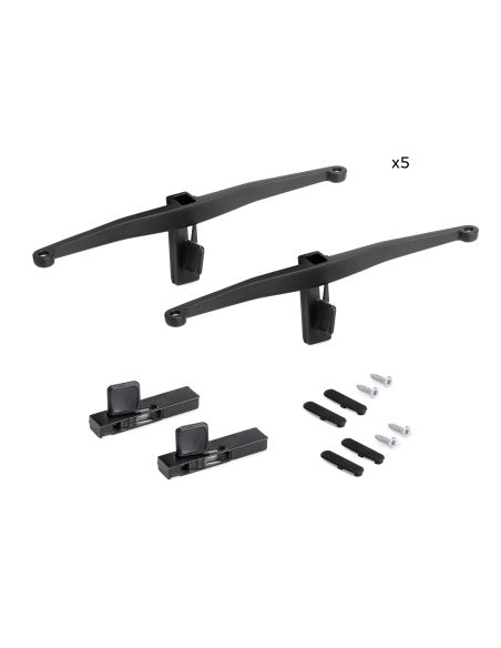 Emuca Lotto di Reggimensole per 5 ripiani in Legno per la struttura Zero, ripiani non inclusi, Zama, Verniciato nero