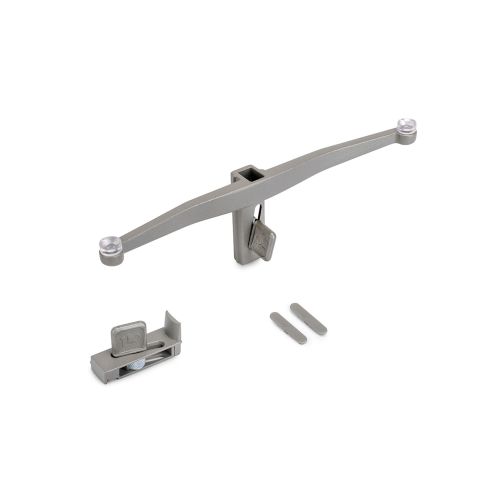 Emuca Lotto di Reggicristalli per 5 ripiani in vetro per la struttura Zero, vetro non incluso, Zama, Verniciato grigio pietra