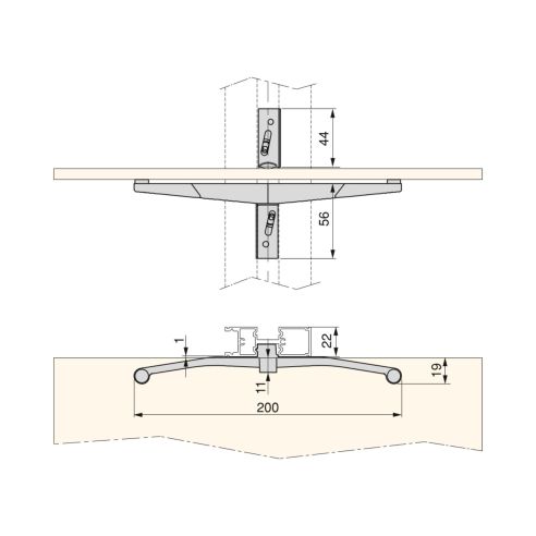 Emuca Lotto di Reggicristalli per 5 ripiani in vetro per la struttura Zero, vetro non incluso, Zama, Verniciato grigio pietra
