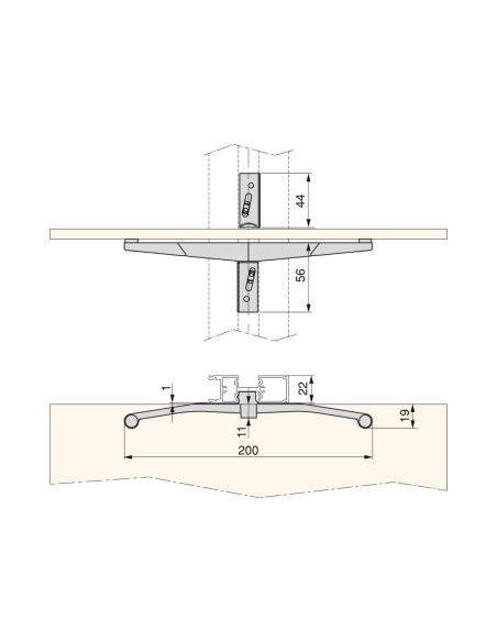 Emuca Lotto di Reggicristalli per 5 ripiani in vetro per la struttura Zero, vetro non incluso, Zama, Verniciato grigio pietra