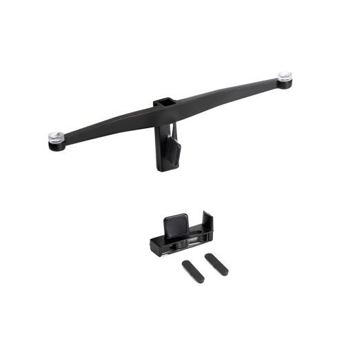 Emuca Lotto di Reggicristalli per 5 ripiani in vetro per la struttura Zero, vetro non incluso, Zama, Verniciato nero