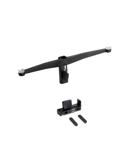 Emuca Lotto di Reggicristalli per 5 ripiani in vetro per la struttura Zero, vetro non incluso, Zama, Verniciato nero