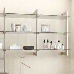 Emuca Kit per la realizzazione di una composizione modulare Zero con ferramenta per il montaggio a parete, Alluminio e Zama 2