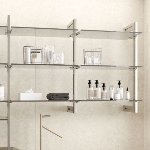 Emuca Kit per la realizzazione di una composizione modulare Zero con ferramenta per il montaggio a parete, Alluminio e Zama