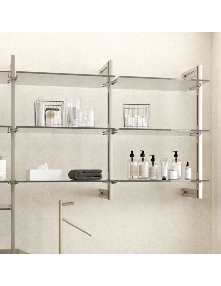 Emuca Kit per la realizzazione di una composizione modulare Zero con ferramenta per il montaggio a parete, Alluminio e Zama