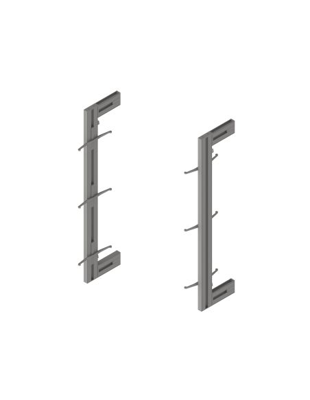 Emuca Kit per la realizzazione di una composizione modulare Zero con ferramenta per il montaggio a parete, Alluminio e Zama