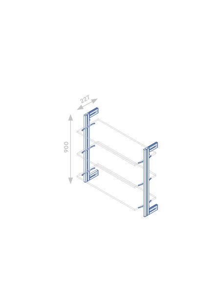 Emuca Kit per la realizzazione di una composizione modulare Zero con ferramenta per il montaggio a parete, Alluminio e Zama