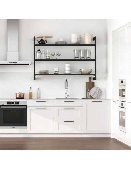 Emuca Kit per la realizzazione di una composizione modulare Zero con ferramenta per il montaggio a parete, Alluminio e Zama