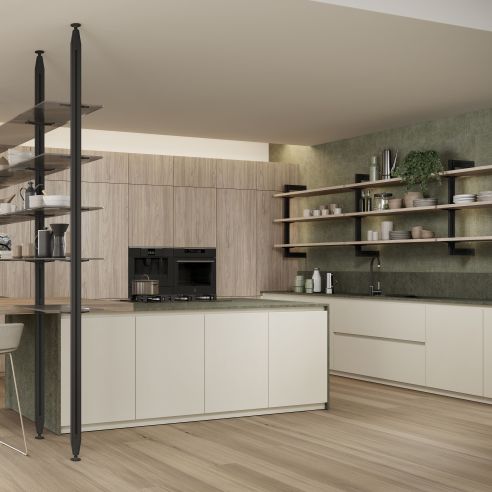 Emuca Kit per la realizzazione di una composizione modulare Zero con ferramenta per il montaggio a parete, Alluminio e Zama