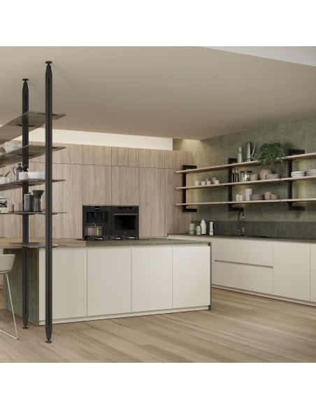 Emuca Kit per la realizzazione di una composizione modulare Zero con ferramenta per il montaggio a parete, Alluminio e Zama