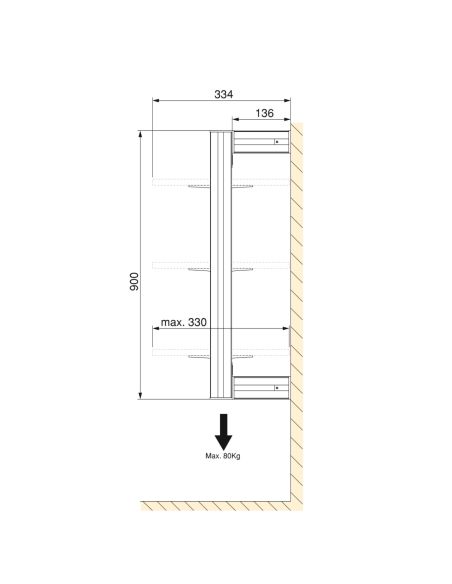 Emuca Kit per la realizzazione di una composizione modulare Zero con ferramenta per il montaggio a parete, Alluminio e Zama