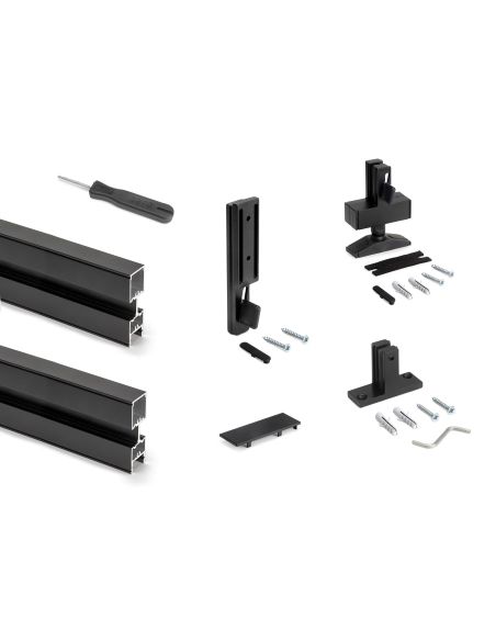 Emuca Lotto per la realizzazione di 2 composizioni Zero con ferramenta e profili per il montaggio a pavimento e a parete