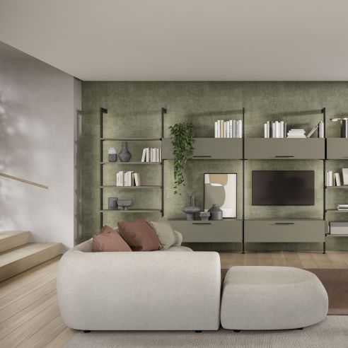 Emuca Lotto per la realizzazione di 2 composizioni Zero con ferramenta e profili per il montaggio a pavimento e a parete