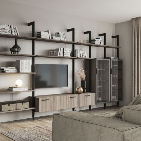 Emuca Lotto per la realizzazione di 2 composizioni Zero con ferramenta e profili per il montaggio a pavimento e a parete