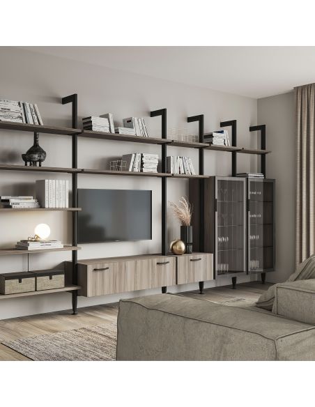 Emuca Lotto per la realizzazione di 2 composizioni Zero con ferramenta e profili per il montaggio a pavimento e a parete