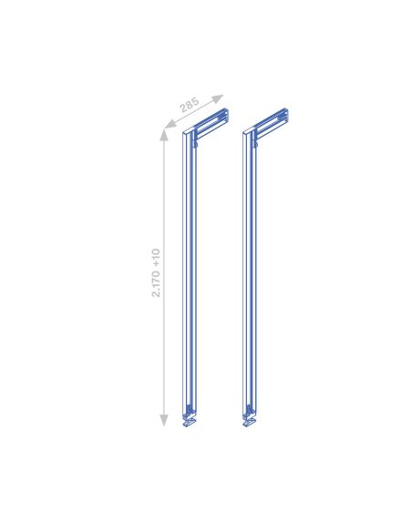 Emuca Lotto per la realizzazione di 2 composizioni Zero con ferramenta e profili per il montaggio a pavimento e a parete