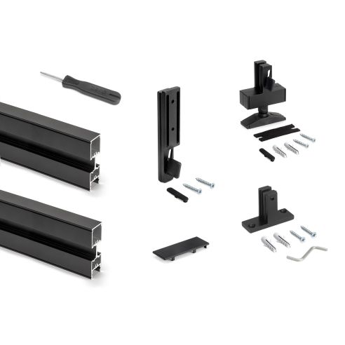 Emuca Lotto per la realizzazione di 3 composizioni Zero con ferramenta e profili per il montaggio a pavimento e a parete