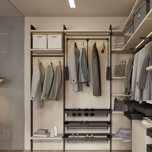 Emuca Lotto per la realizzazione di 3 composizioni Zero con ferramenta e profili per il montaggio a pavimento e a parete