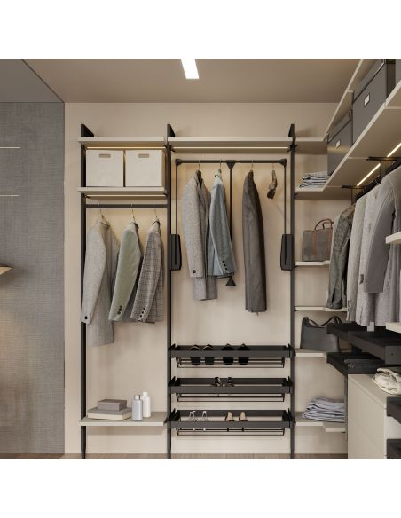 Emuca Lotto per la realizzazione di 3 composizioni Zero con ferramenta e profili per il montaggio a pavimento e a parete