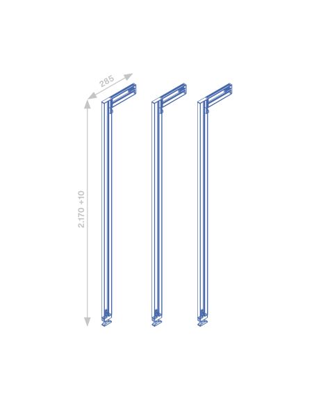 Emuca Lotto per la realizzazione di 3 composizioni Zero con ferramenta e profili per il montaggio a pavimento e a parete
